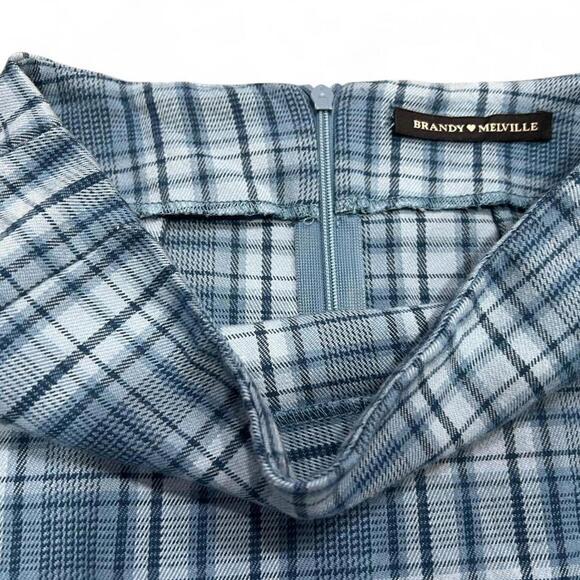 Brandy Melville Blue Plaid Mini Skirt Schoolgirl Y2K - Picture 3 of 5